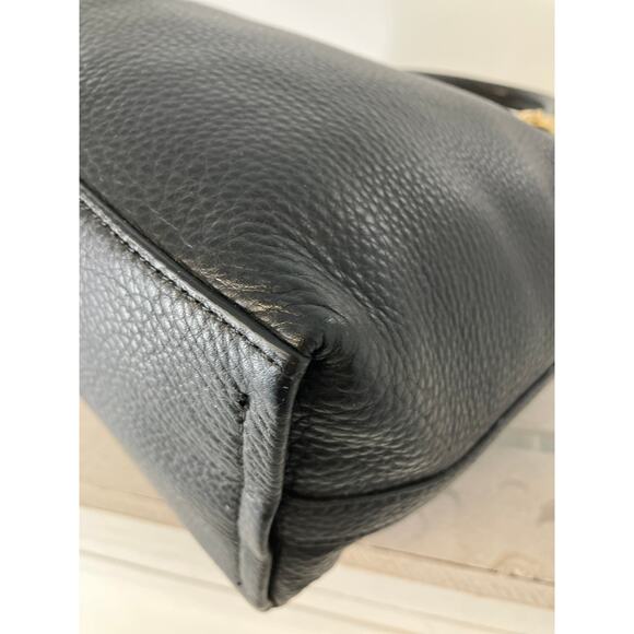 VINCE CAMUTO MEDIUM BLACK PEBBLED LEATHER TASSEL HANDBAG - Picture 8 of 14